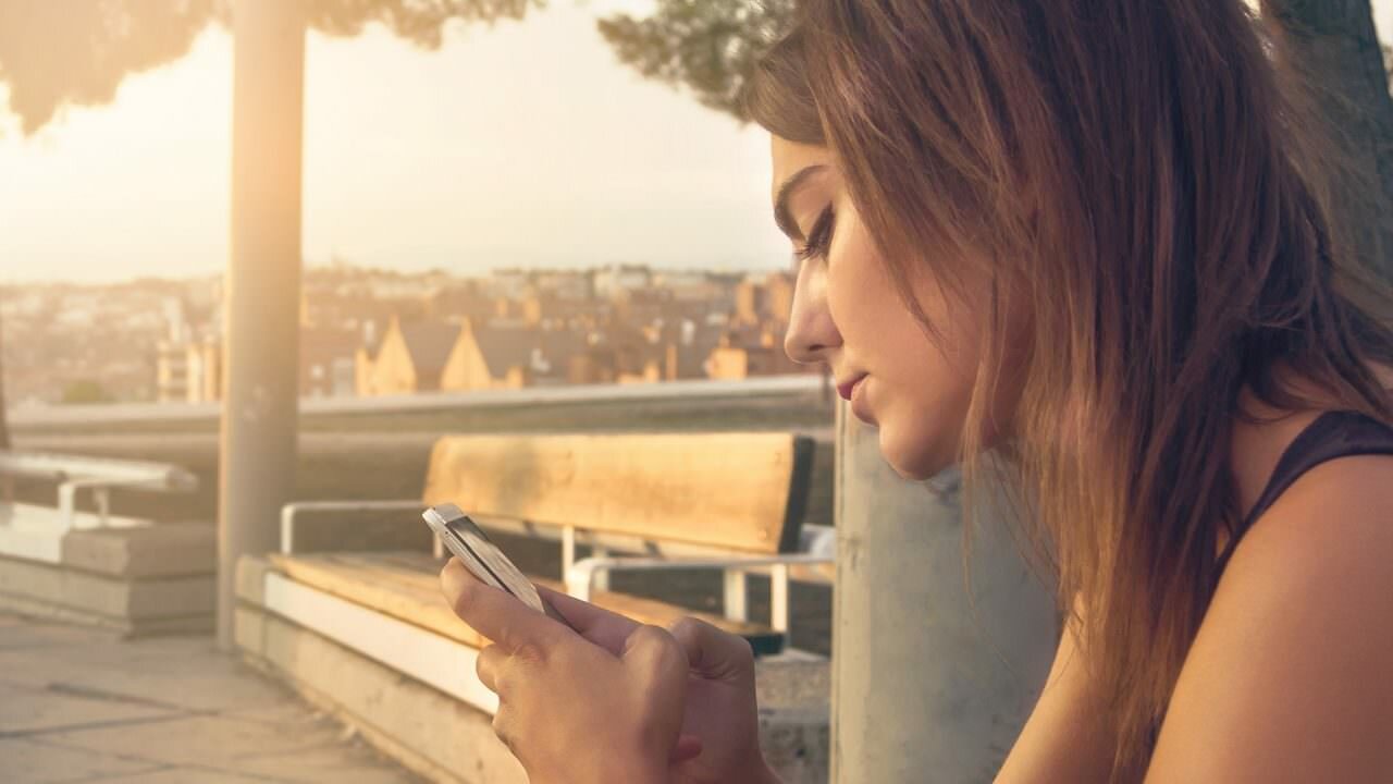 woman with mobile phone