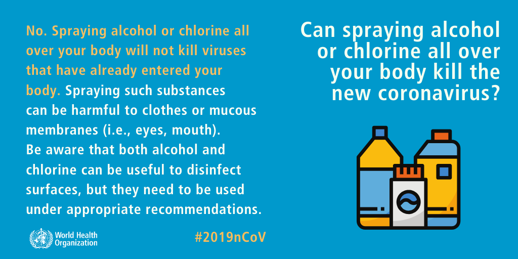 COVID-19 coronavirus alcohol and chlorine
