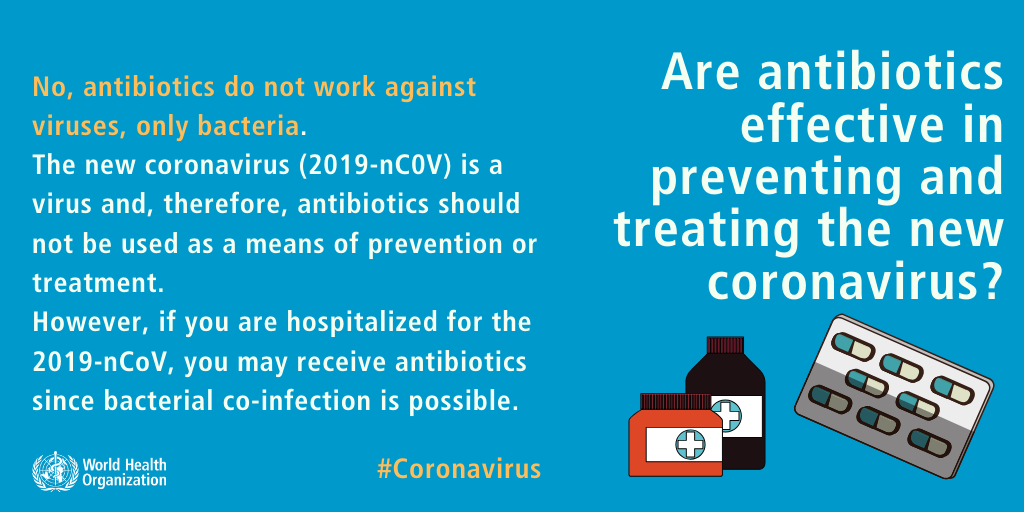 antibiotics don't kill coronavirus