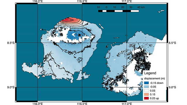 Lombok earthquake causes a permanent ground-shift