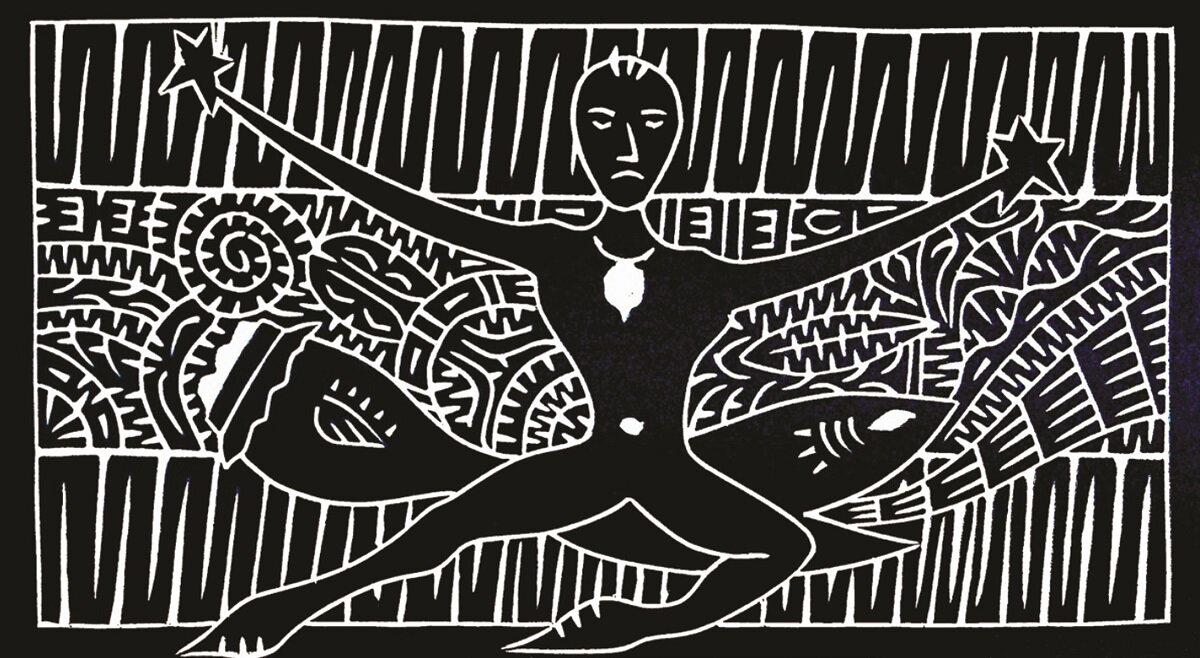 Dawning of person holding stars